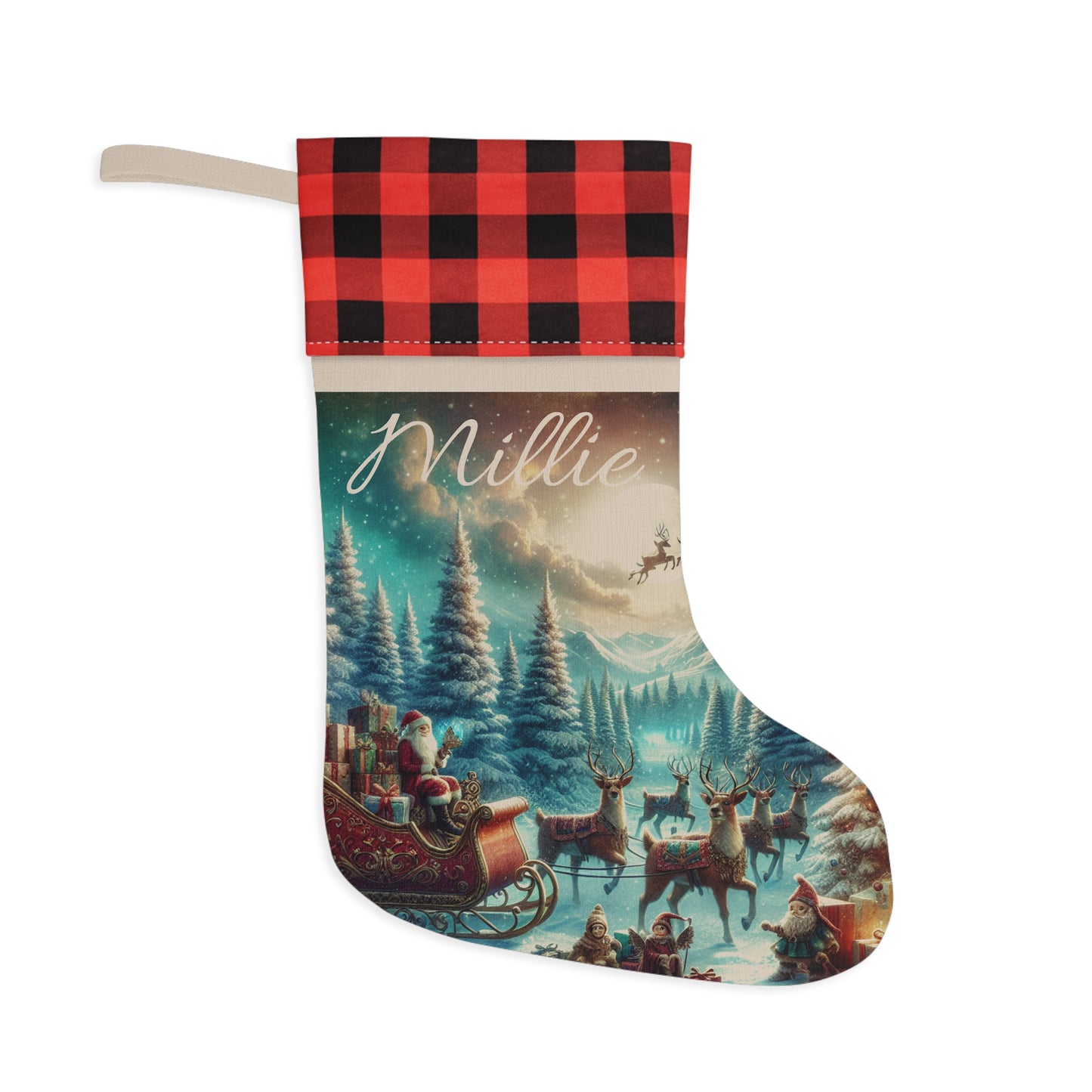 Personalized Christmas Stocking - Gift for Her or Him, Special Magical Holidays Decor, Present for Loved Ones, Festive Sock Decoration,