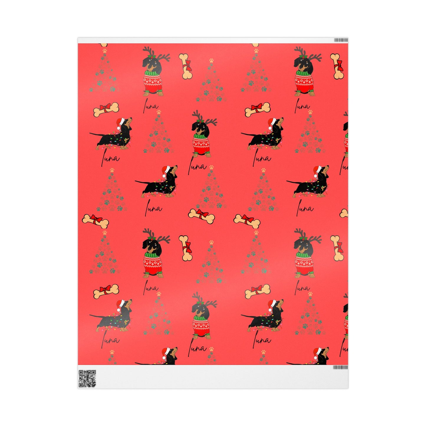 Animal Personalized Wrapping Papers - Christmas Gift Holiday Design, Customizable Dog Lover Present Wrap, Mans Best Friend Holiday