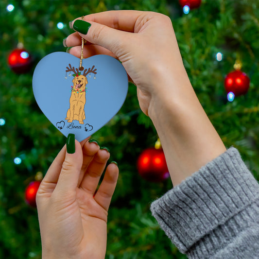 Ceramic Ornament - Personalized Christmas Dog Cute Best Friend - Holiday Decoration, Dog Lover Gift, Custom Tree Ornament, Pet Memorial,