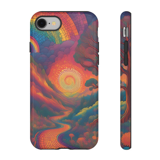 Stain Glass Tough Cases, Mosaic Celestial Phone Case, Vibrant On Trend Protective Cover, Unique Design, Gift for His/her