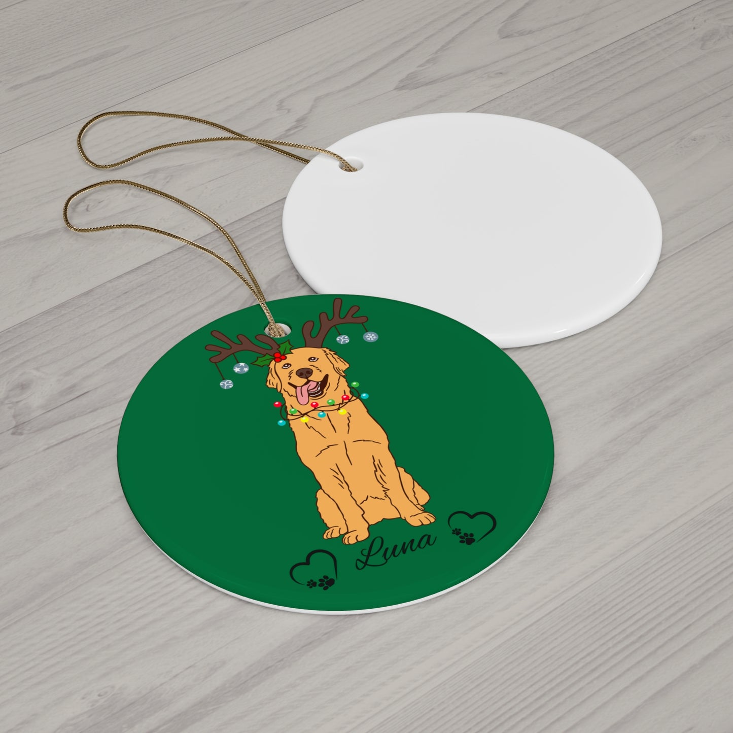 Ceramic Ornament - Personalized Christmas Dog Cute Best Friend - Holiday Decoration, Dog Lover Gift, Custom Tree Ornament, Pet Memorial,