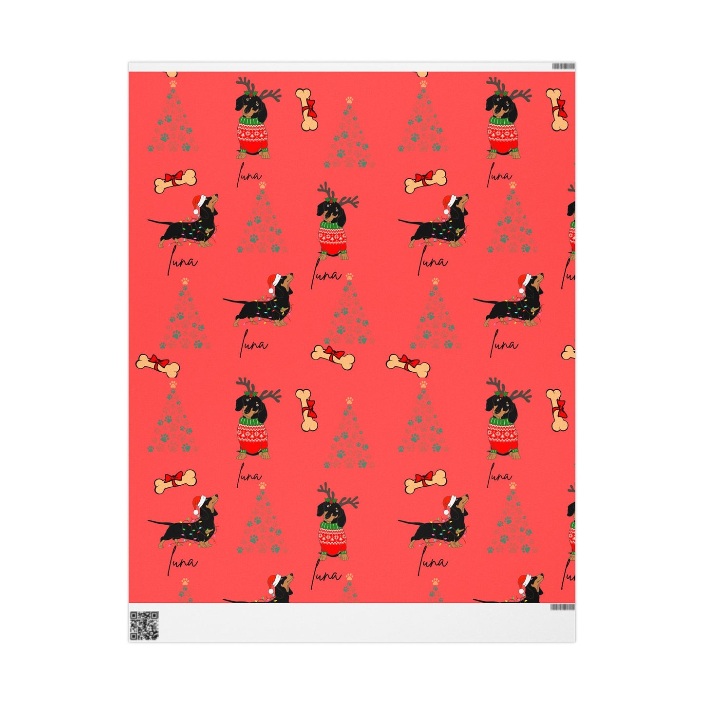 Animal Personalized Wrapping Papers - Christmas Gift Holiday Design, Customizable Dog Lover Present Wrap, Mans Best Friend Holiday