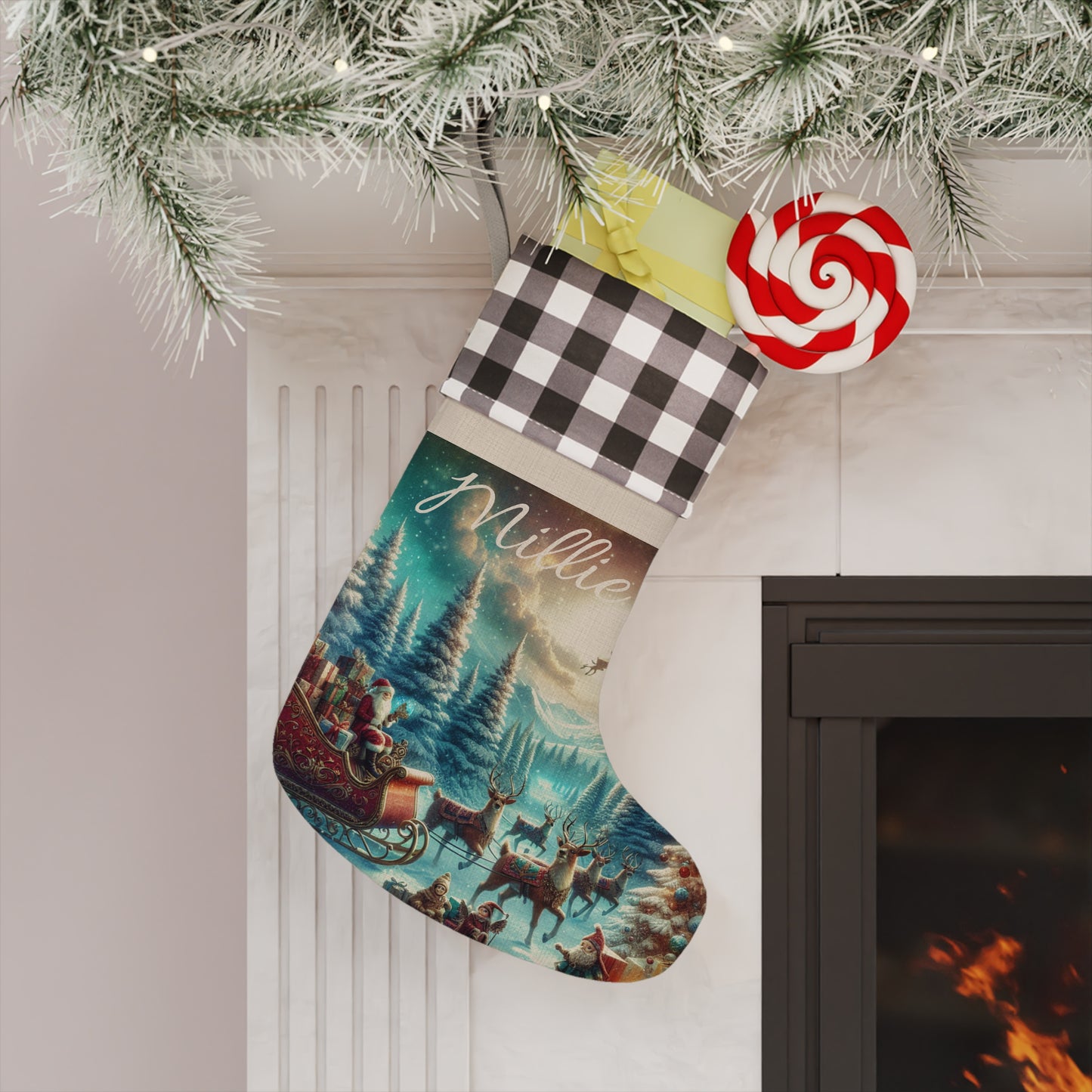 Personalized Christmas Stocking - Gift for Her or Him, Special Magical Holidays Decor, Present for Loved Ones, Festive Sock Decoration,