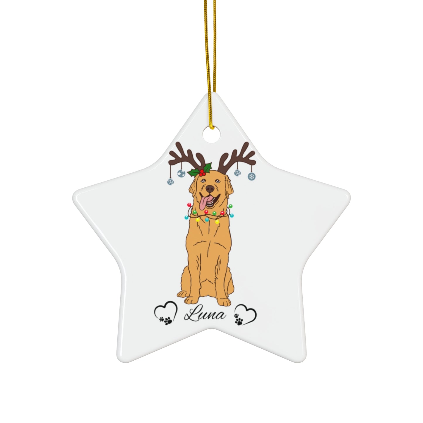 Ceramic Ornament - Personalized Christmas Dog Cute Best Friend - Holiday Decoration, Dog Lover Gift, Custom Tree Ornament, Pet Memorial,