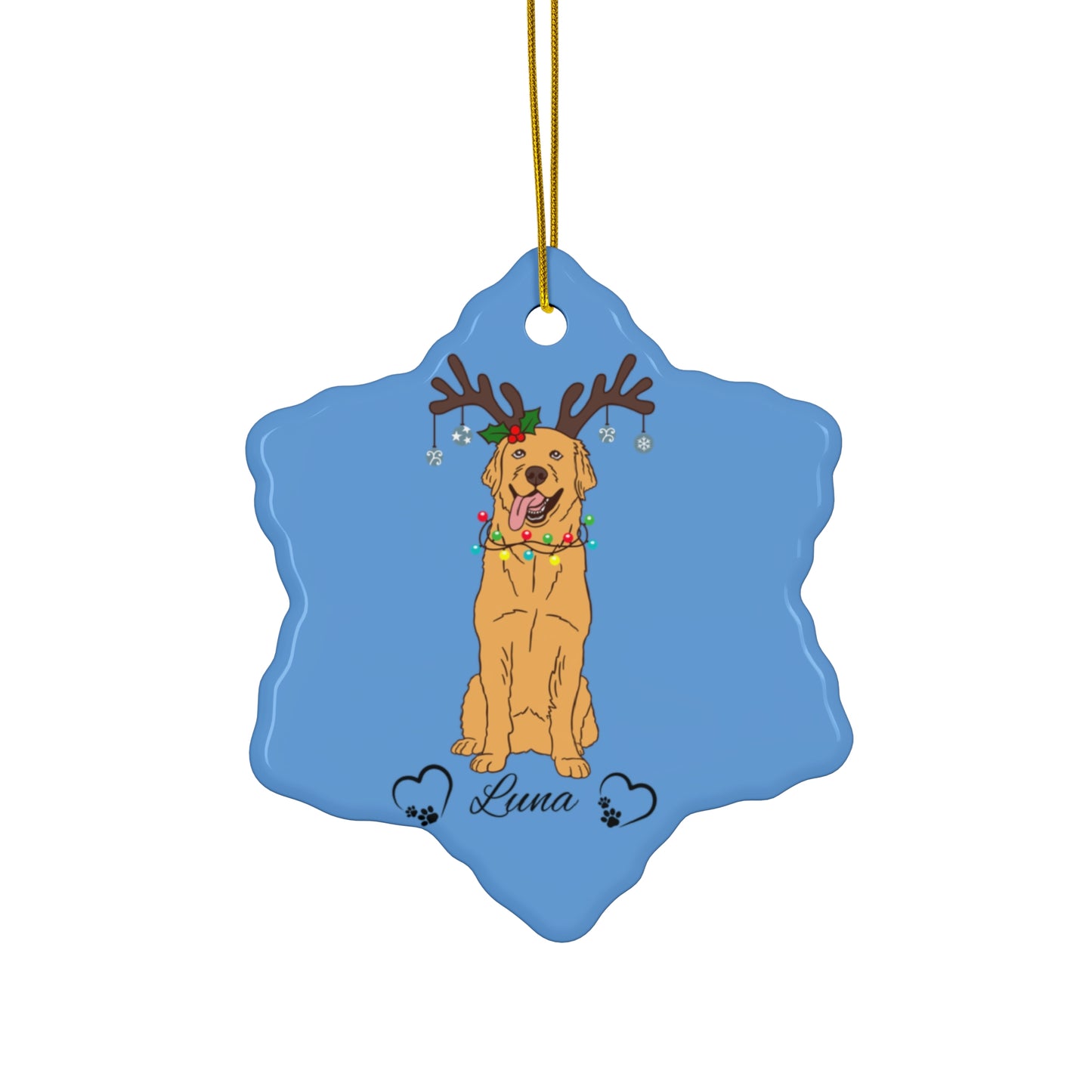 Ceramic Ornament - Personalized Christmas Dog Cute Best Friend - Holiday Decoration, Dog Lover Gift, Custom Tree Ornament, Pet Memorial,