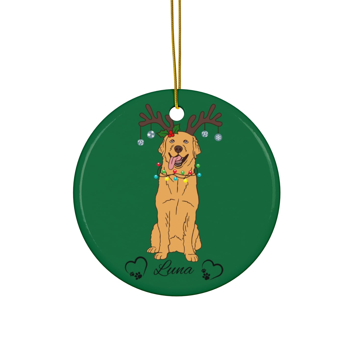 Ceramic Ornament - Personalized Christmas Dog Cute Best Friend - Holiday Decoration, Dog Lover Gift, Custom Tree Ornament, Pet Memorial,