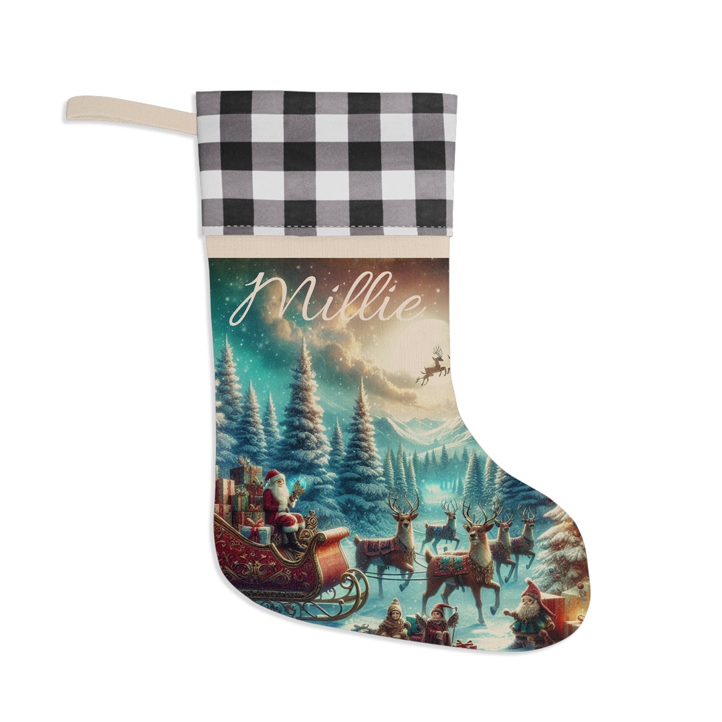 Personalized Christmas Stocking - Gift for Her or Him, Special Magical Holidays Decor, Present for Loved Ones, Festive Sock Decoration,