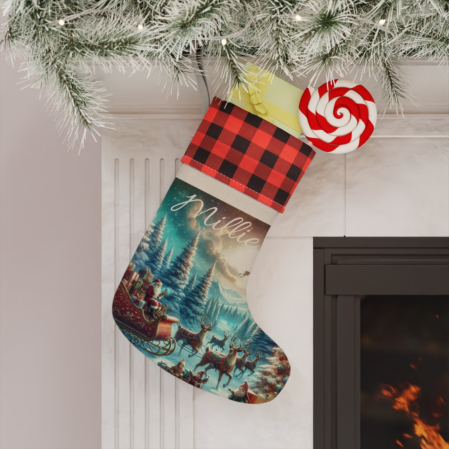 Personalized Christmas Stocking - Gift for Her or Him, Special Magical Holidays Decor, Present for Loved Ones, Festive Sock Decoration,