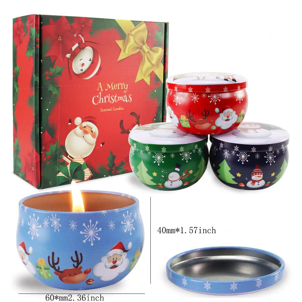 1PCS Portable Scented Candle Soy Wax Plant Essential Oil Christmas Scented Candle Christmas Holiday Gift Holiday Gift Souvenir