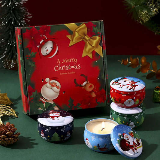 1PCS Portable Scented Candle Soy Wax Plant Essential Oil Christmas Scented Candle Christmas Holiday Gift Holiday Gift Souvenir